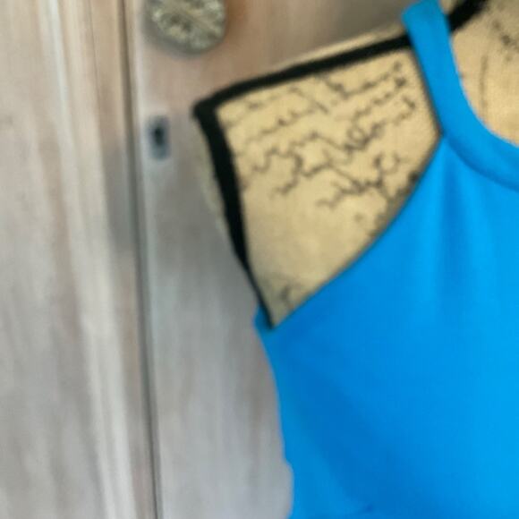 Amanda Uprichard Y2K turquoise Bodycon Midi Dress blue stretch office siren S - Picture 9 of 15